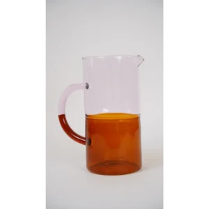 Straight Glass Pitcher (Pink/Amber)