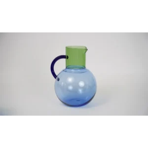 Round Glass Pitcher (Green/Blue)