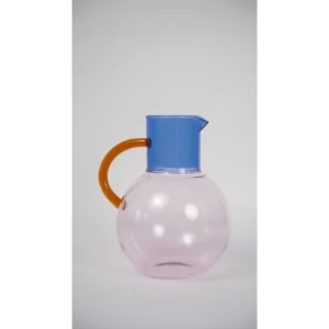 Round Glass Pitcher (Blue/Pink)