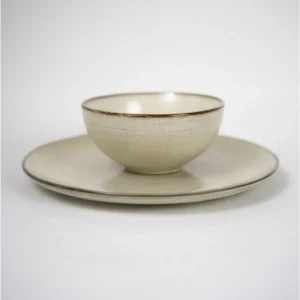 Light yellow Spiral Dinner Plate