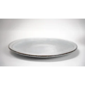 Blue Spiral Small Plate with Brown Rim