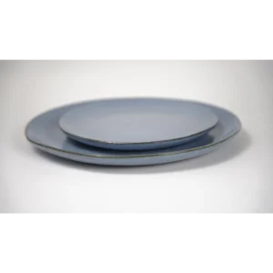 Blue Grid Dinner Plates