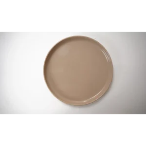 Wide Brown Sand Japanese Style Dinner Plate