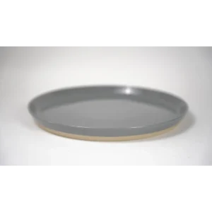 Wide Gray Sand Japanese Style Dinner Plates