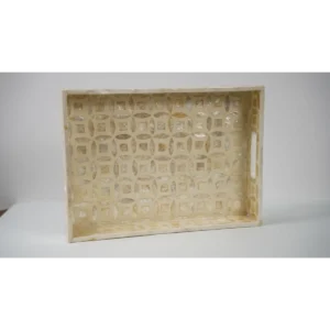 Small Beige Cross Shell Tray Set