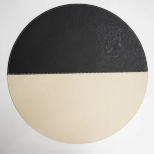 Leather Black and Beige Sous-Plats